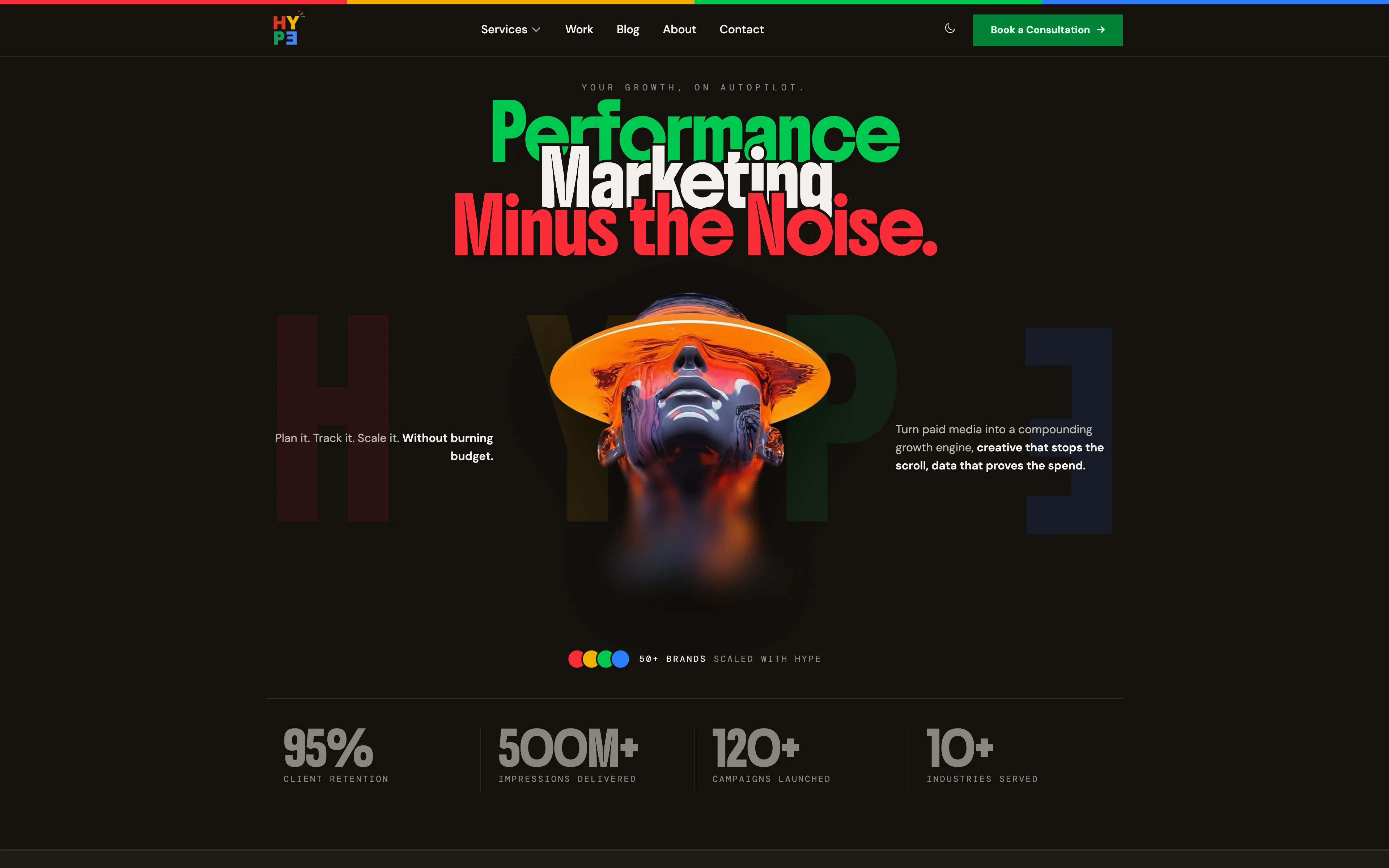 Hype — Motion-Driven Brand Platform for a Creative Agency — on desktop